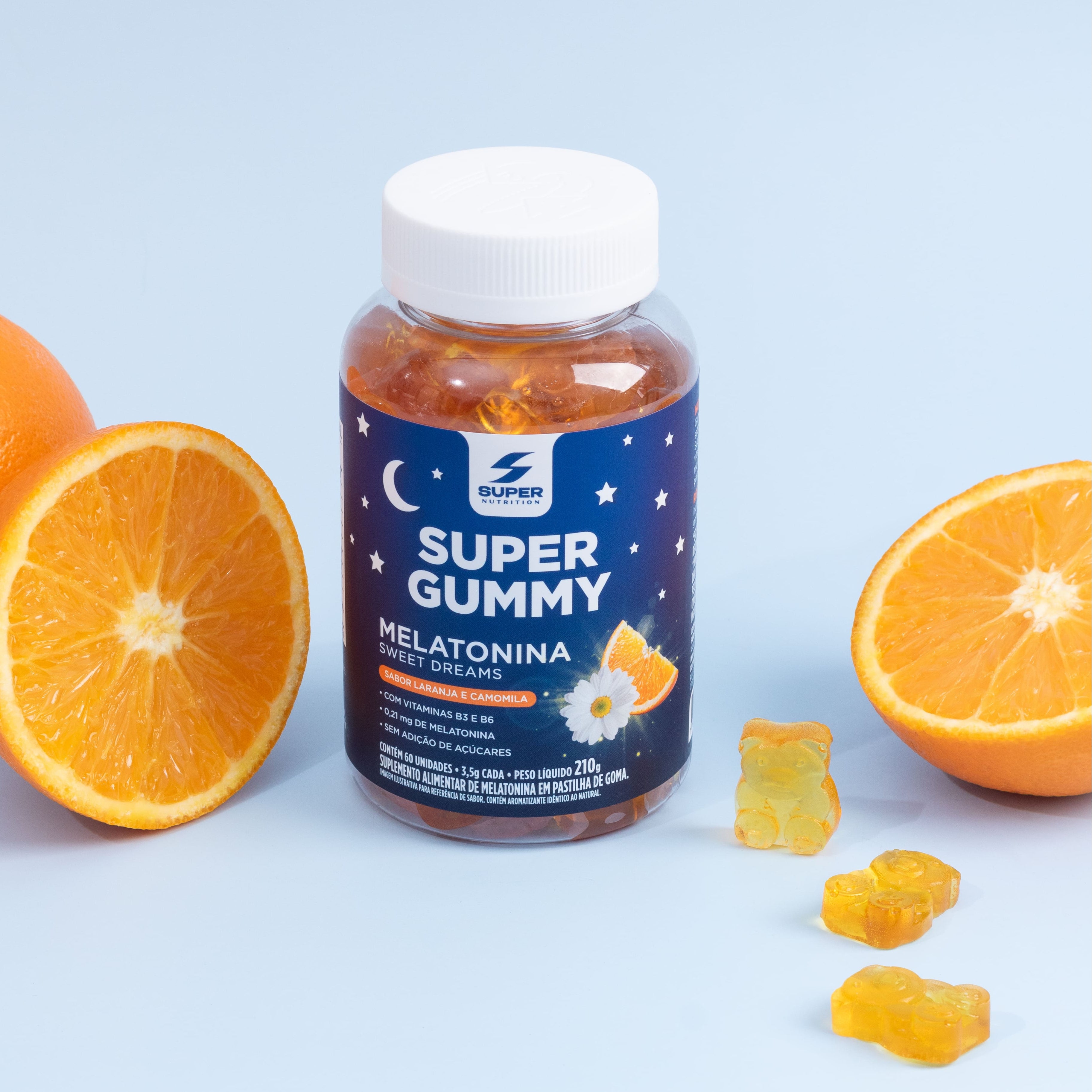 Super Gummy Melatonina Laranja e Camomila (60 gomas)