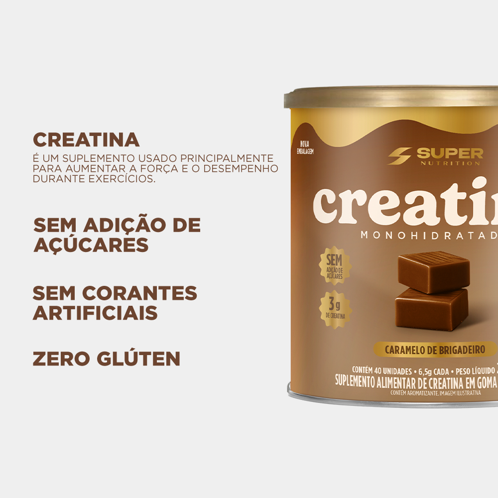 Caramelo de Creatina sabor Brigadeiro (40 unidades)