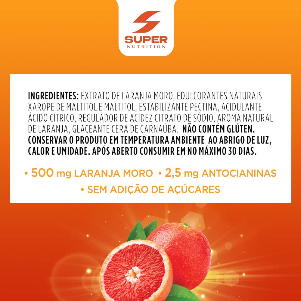 Super Gummy Moro HD Laranja Moro (30 gomas)