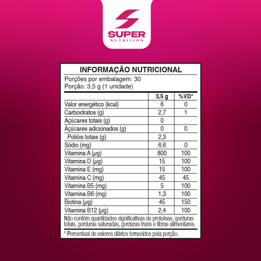 Compre 2 Leve 3 Super Gummy Beauty Hair Skin Morango (30 gomas)