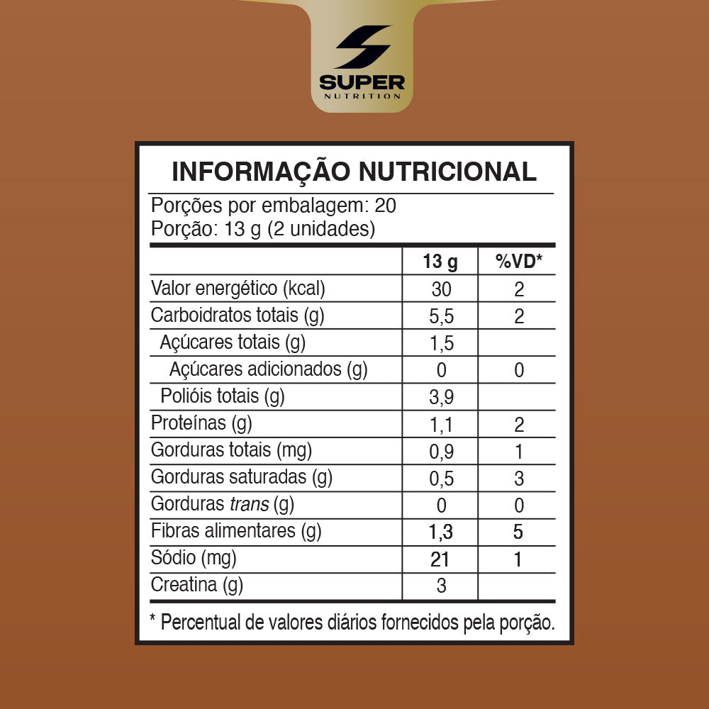 Dado de Creatina sabor Brigadeiro (40 unidades)