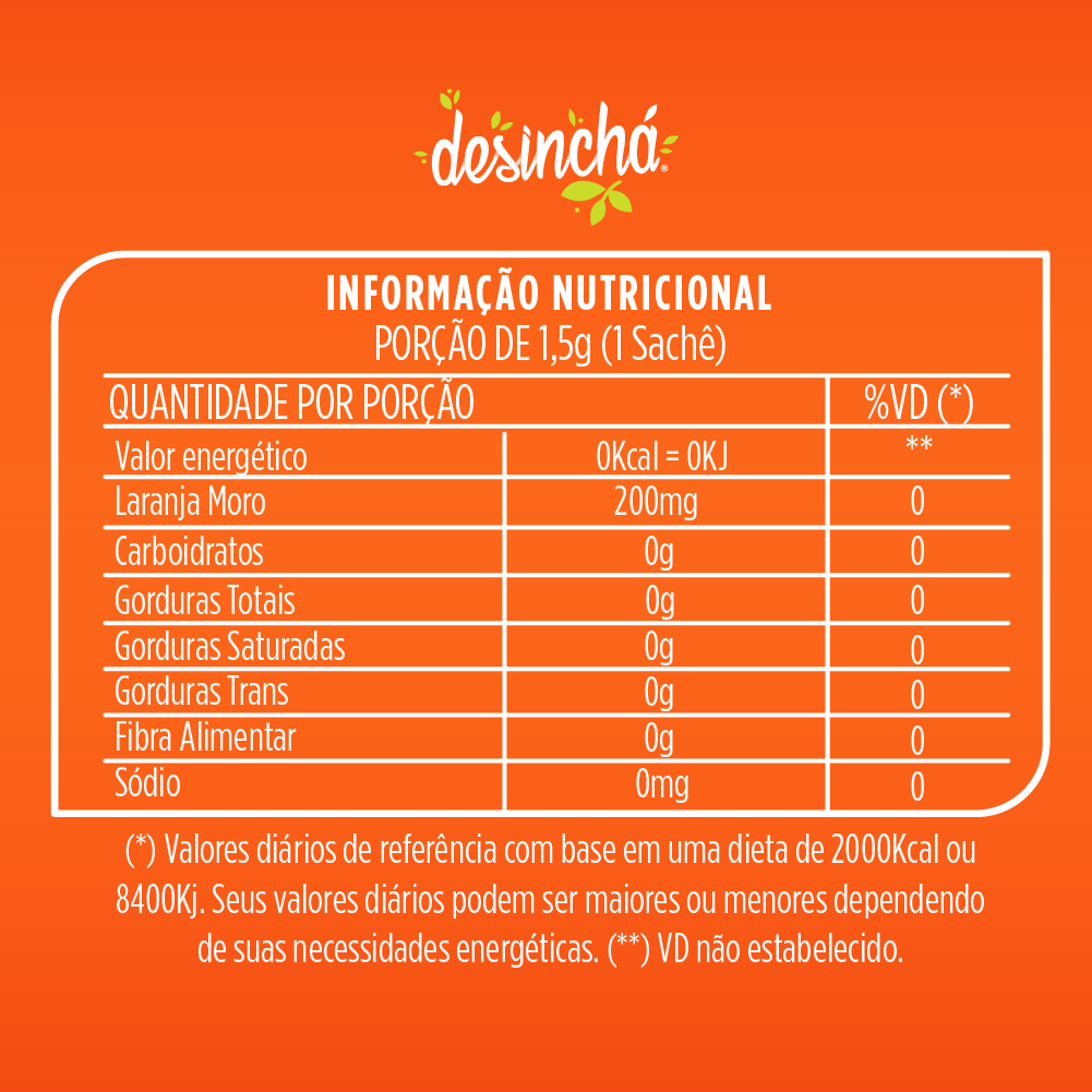 Desinchá Laranja Moro e Hibisco (30 sachês)