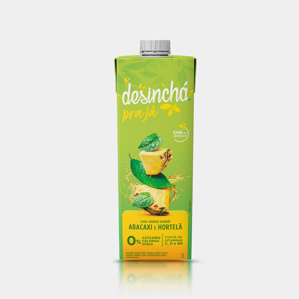 Chá Gelado Sabor Abacaxi com Hortelã Desinchá Pra Já