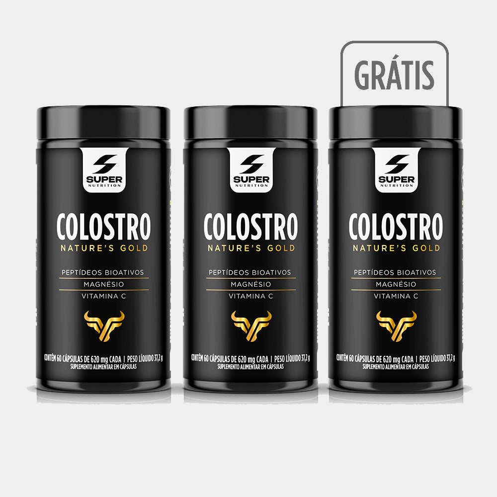 Compre 2 Leve 3 Super Colostro - Peptídeos Bioativos, Magnésio e Vitamina C (60 cápsulas)