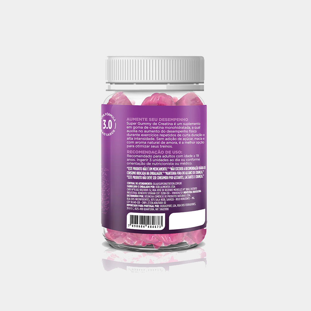 Super Gummy Creatina Sabor Amora (60 gomas)