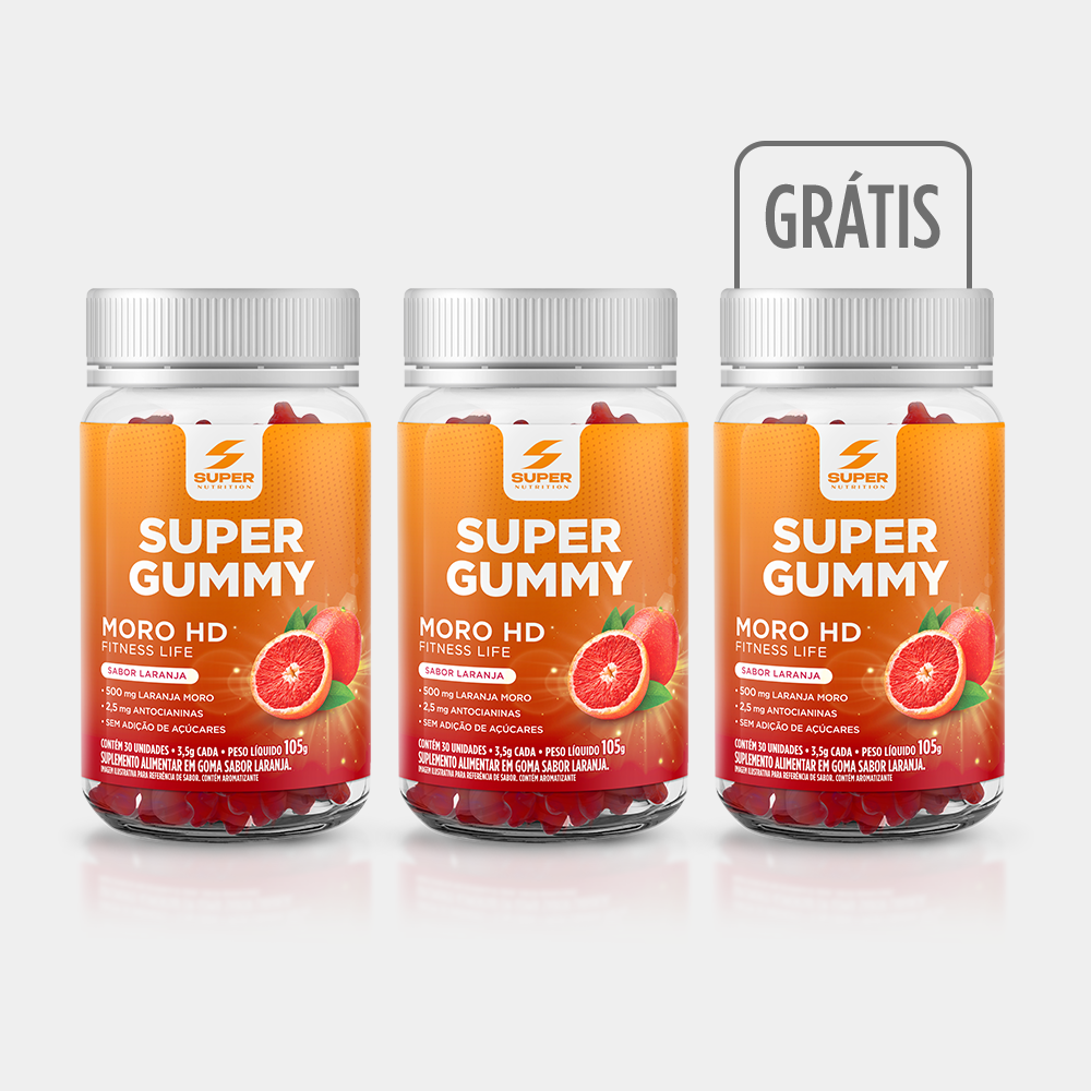 Compre 2 Leve 3 Super Gummy Moro HD Laranja Moro (30 gomas)