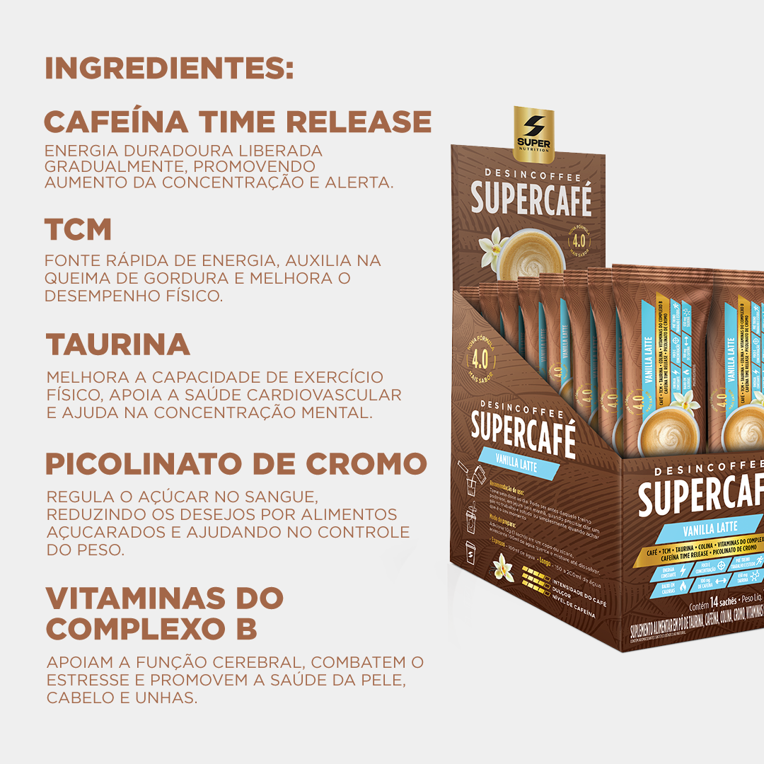 Stick Desincoffee Supercafé Vanilla Latte (14 unidades)