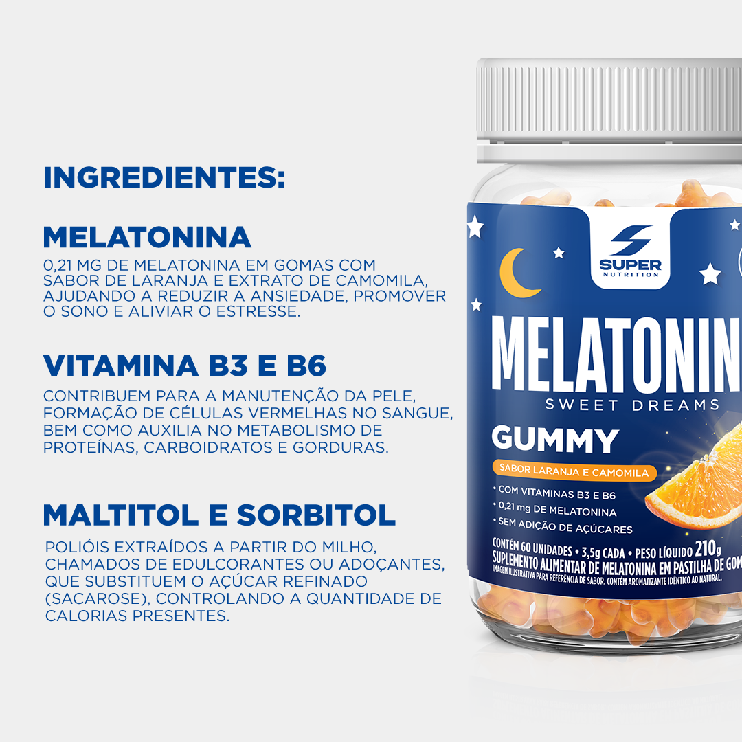 Compre 2 Leve 3 Super Gummy Melatonina (60 gomas)