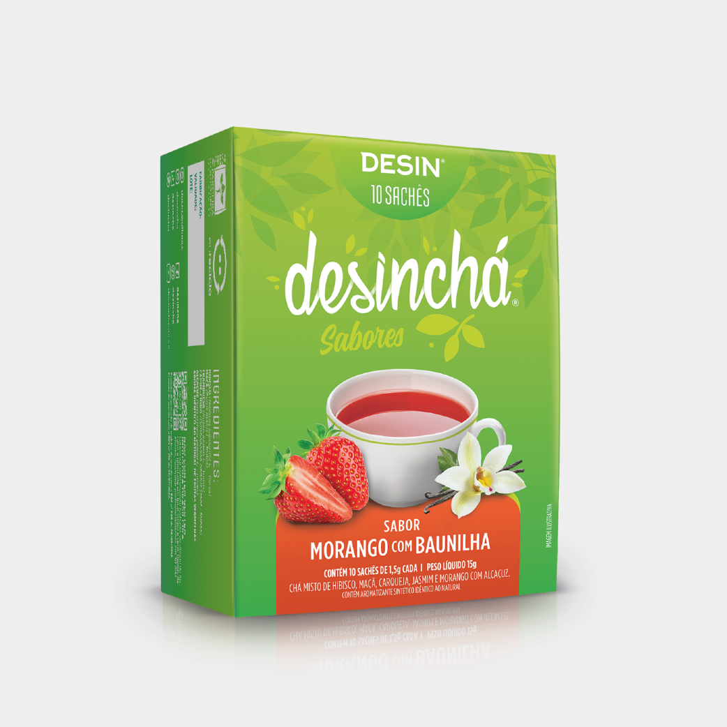 Desinchá Morango com Baunilha (10 Sachês)