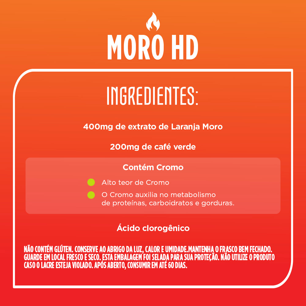 Compre 2 Leve 3 Moro HD Laranja Moro, Café verde e Cromo (60 cápsulas)