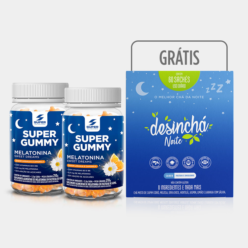 Compre 02 Super Gummy Melatonina e Leve Desinchá Noite de brinde