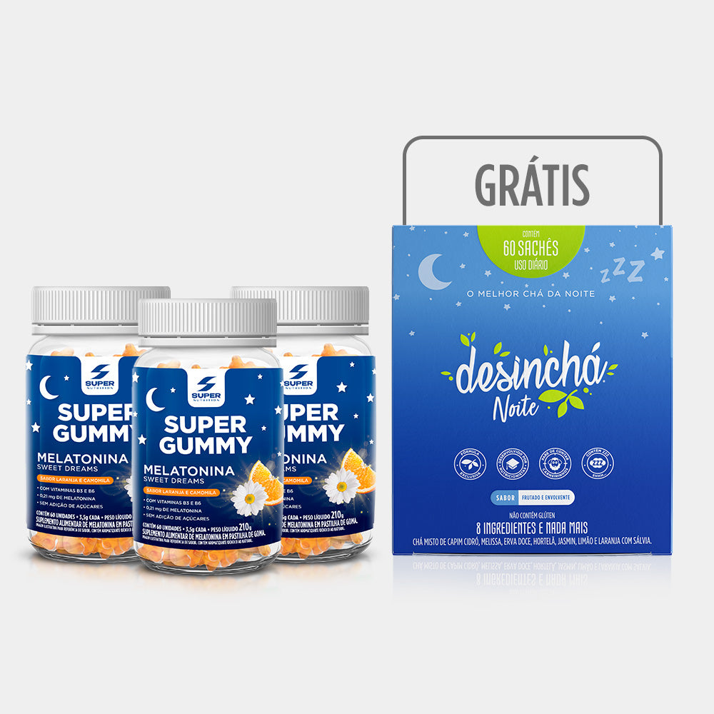 Compre 03 Super Gummy Melatonina e Leve Desinchá Noite de brinde