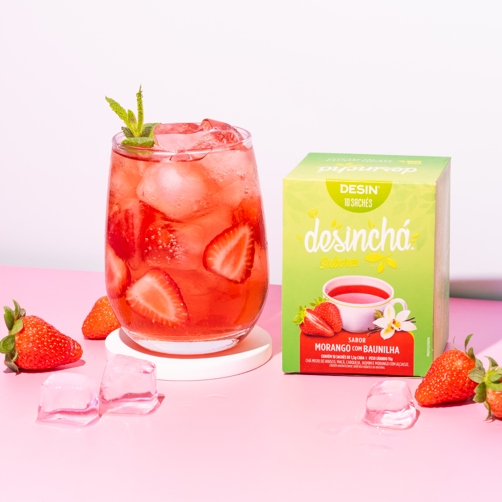 Desinchá Morango com Baunilha (10 Sachês)