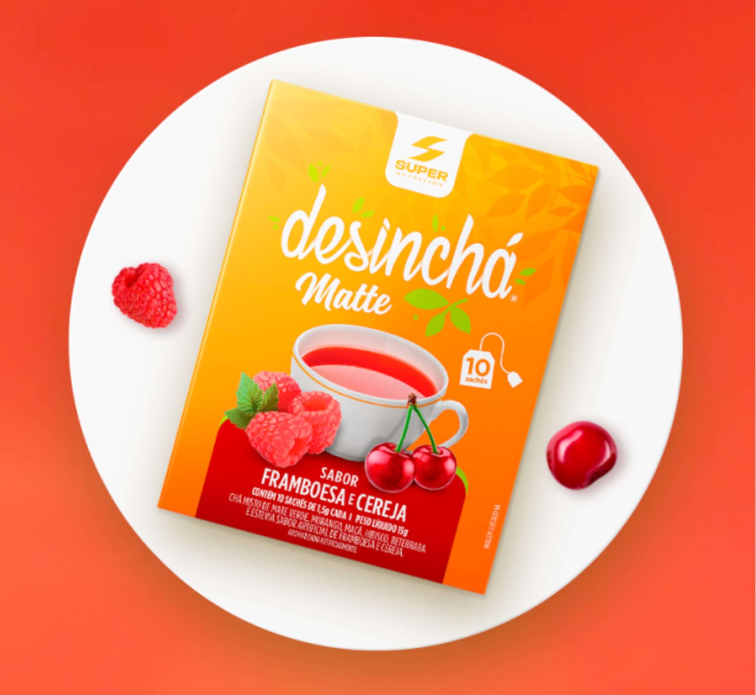 Desinchá Matte Framboesa e Cereja (10 sachês)