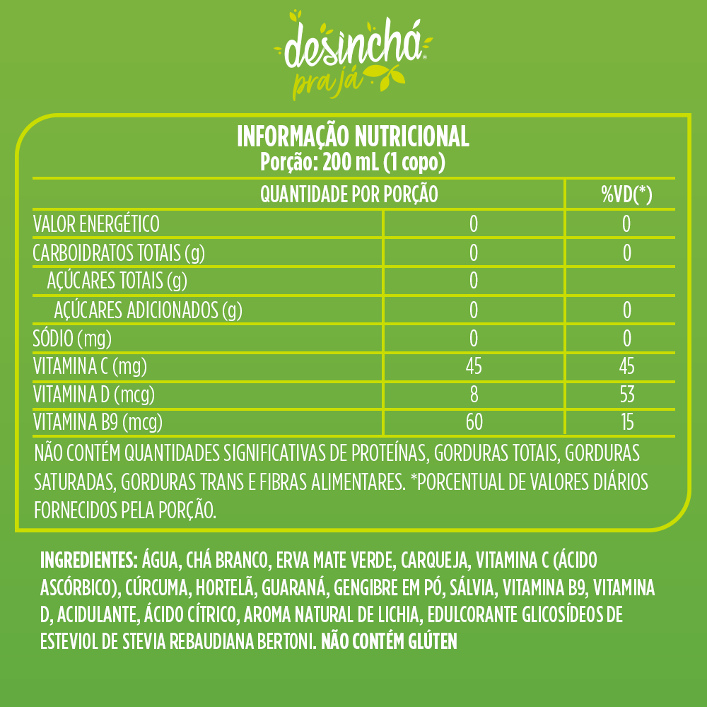 Chá Gelado Sabor Lichia Desinchá Pra Já