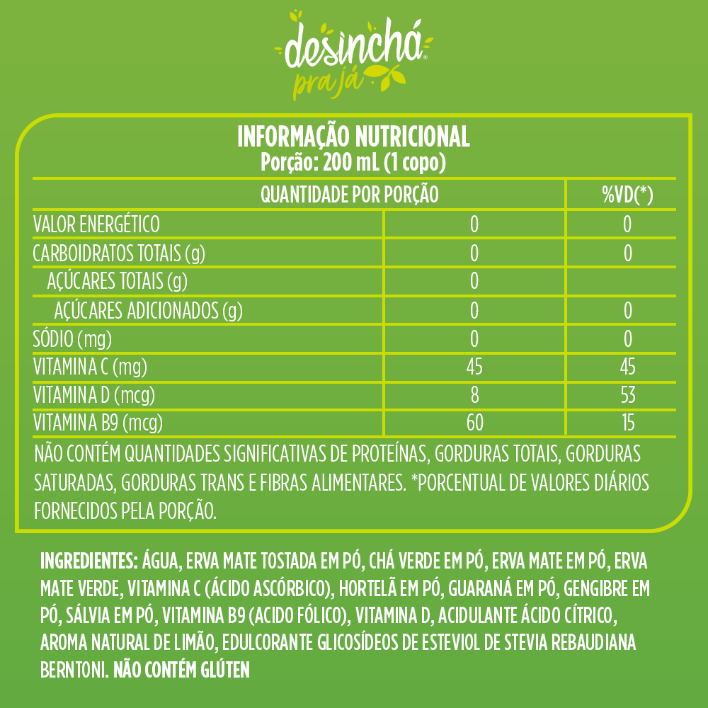 Chá Gelado Sabor Limão Desinchá Pra Já